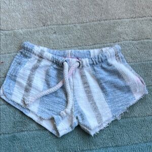 play six Striped Blue and White Shorts